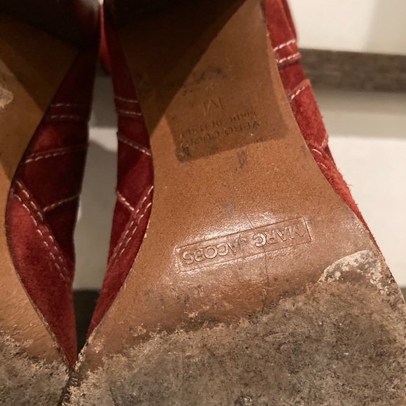 Burgundy suede Marc Jacobs tall boots - Picture 11 of 14